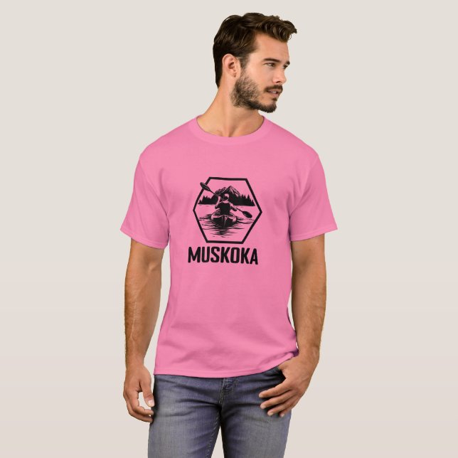 Muskoka Ontario Kayaker - Manar Basic T-Shirt (Hel framsida)