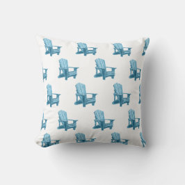 Muskoka-stolen mönster i blå vattenfärg kudde