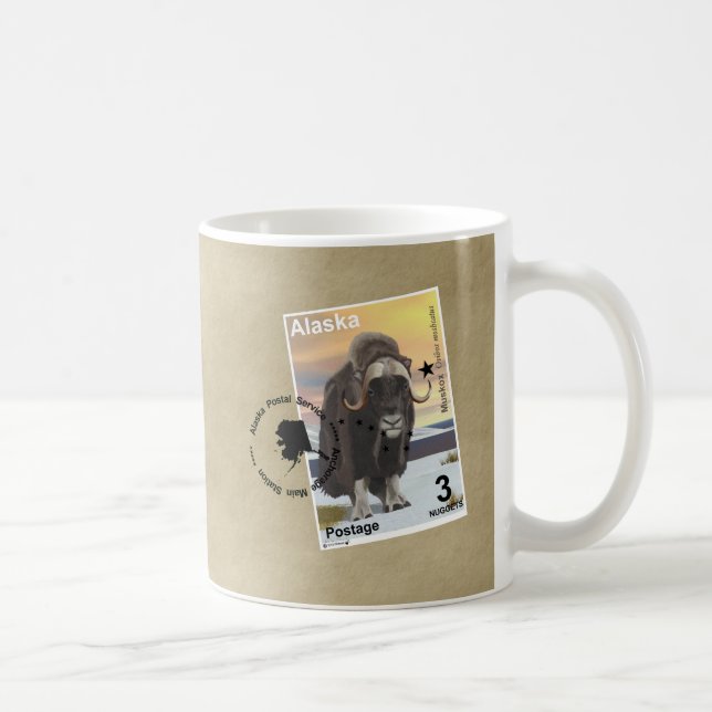 Muskox Frimärke Souvenir Kaffemugg (Höger)