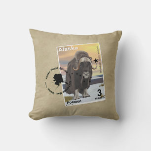 Muskox Frimärke Souvenir Kudde