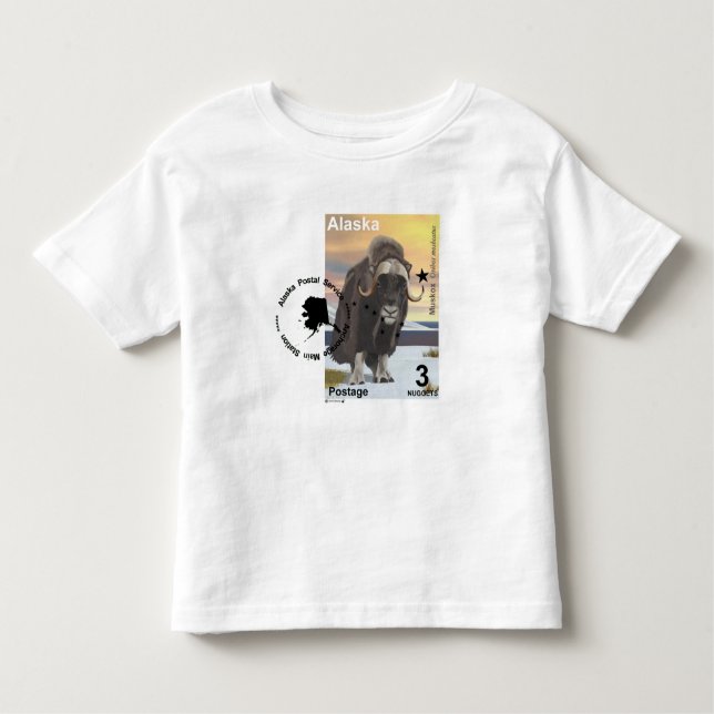 Muskox Frimärke Souvenir T-shirt (Framsida)