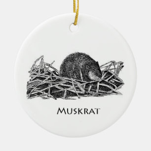 Muskrasat Julgransprydnad Keramik