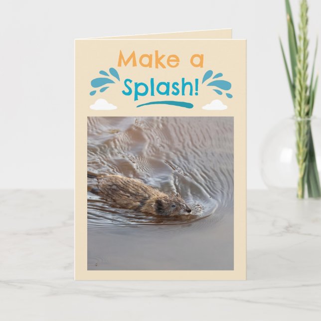 Muskrat Folded Birthday Card Kort (Framsida)