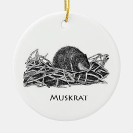 Muskrat Julgransprydnad Keramik
