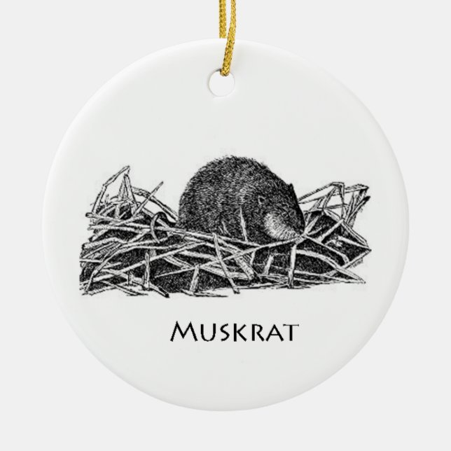 Muskrat Julgransprydnad Keramik (Framsidan)