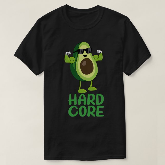 Muskulär kärna Avocado Funny 2 T Shirt (Design framsida)