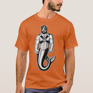 Muskulär läder Merman T Shirt