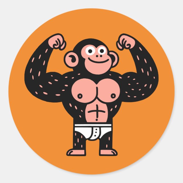 Muskulär Runt Klistermärke (Framsida)