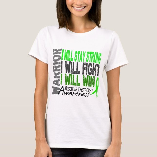 Muskulös Dystrophykrigare T Shirt (Framsida)