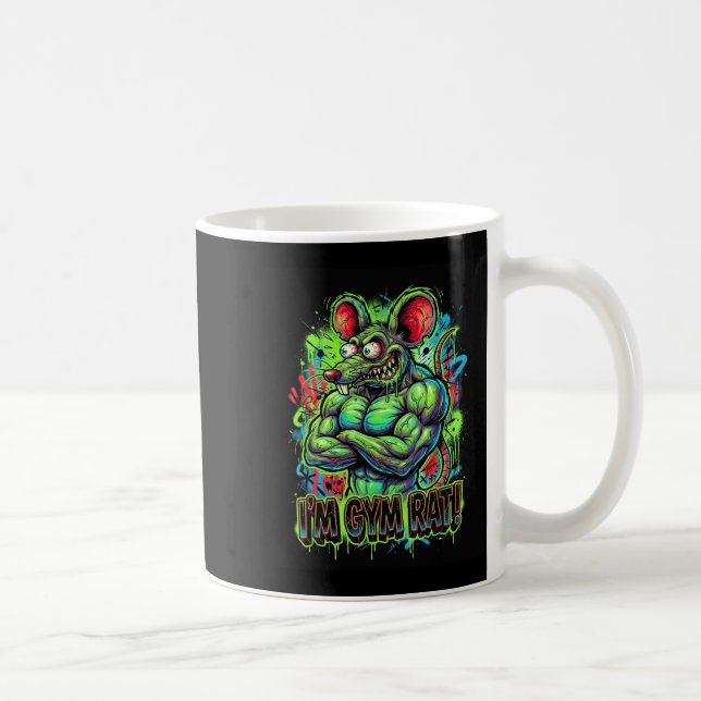 Muskulös gymråtta kroppsbyggare graffiti träning f kaffemugg (Höger)
