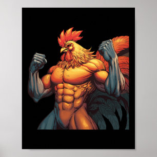 Muskulös Kyckling Kraftlyftning Tyngdlyftning Gym  Poster