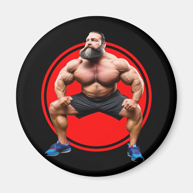 Muskulös skäggprydd magnet (Framsidan)