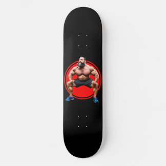 Muskulös skäggprydd mini skateboard bräda 18,5 cm