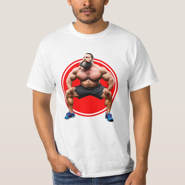 Muskulös skäggprydd t shirt (Framsida)