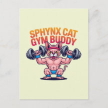Muskulös Sphynx Katt Gympis Tecknad