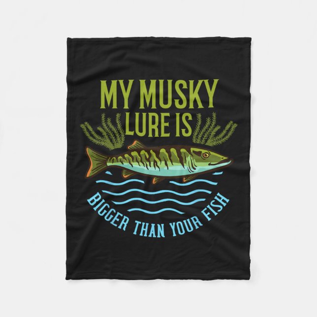 Musky Fishing Gift Muskie Lure Muskellunge Fleecefilt (Framsidan)
