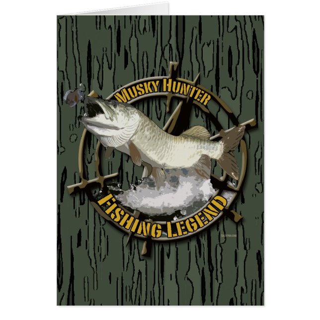Musky jägarelegend hälsningskort (Framsidan)