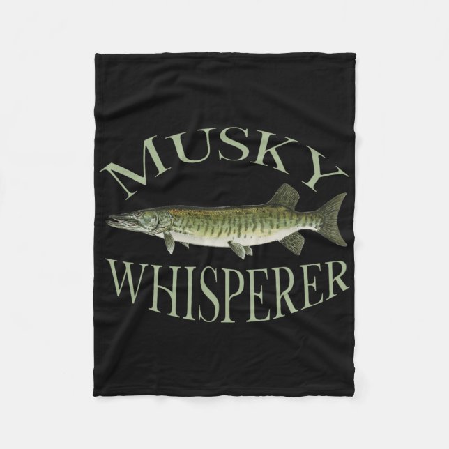 Musky Muskellunge Fish Illustration Art Fishing An Fleecefilt (Framsidan)