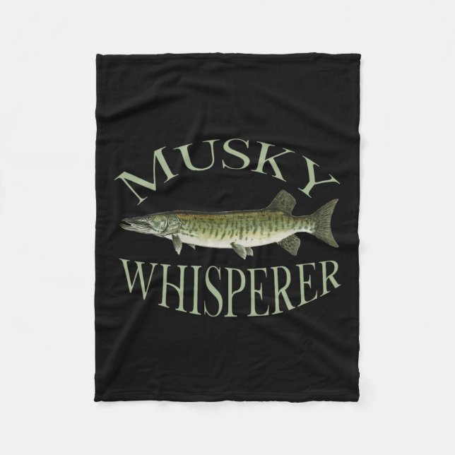 Musky Muskellunge Fish Illustration Art Fishing an Fleecefilt (Framsidan)