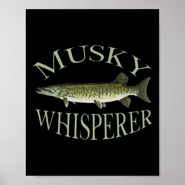 Musky Muskellunge Fish Illustration Art Fishing an Poster (Framsidan)