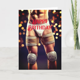 Musle Man Birthday Card Kort