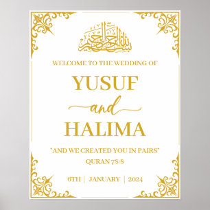 Muslim Bröllop välkomstskylt Poster