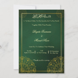 Muslim bröllopsinbjudan inbjudningar