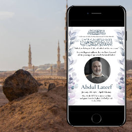 Muslim Death Announcement Male Janaza Prayer Inbjudningar