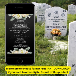 Muslim Death Announcement Male Janaza Prayer Inbjudningar
