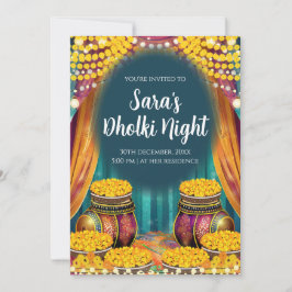 Muslim Dholki inbjuder & Mehndi-inbjudan Inbjudningar