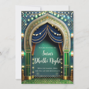 Muslim Dholki-inbjudningar & Mehndi-inbjudningar Inbjudningar