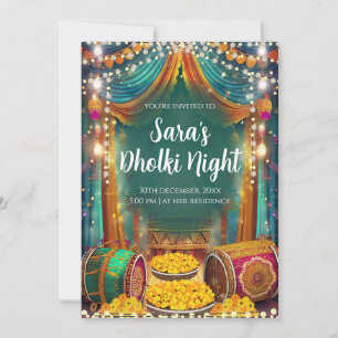Muslim Dholki-inbjudningar & Mehndi-inbjudningar Inbjudningar