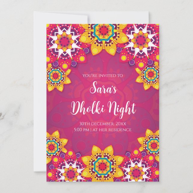 Muslim Dholki-inbjudningar som Digital Dholki-kort Inbjudningar (Framsida)