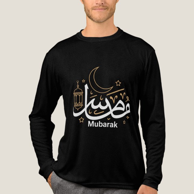Muslim Eid Mubarak Långärmad T-Shirt (Framsida)