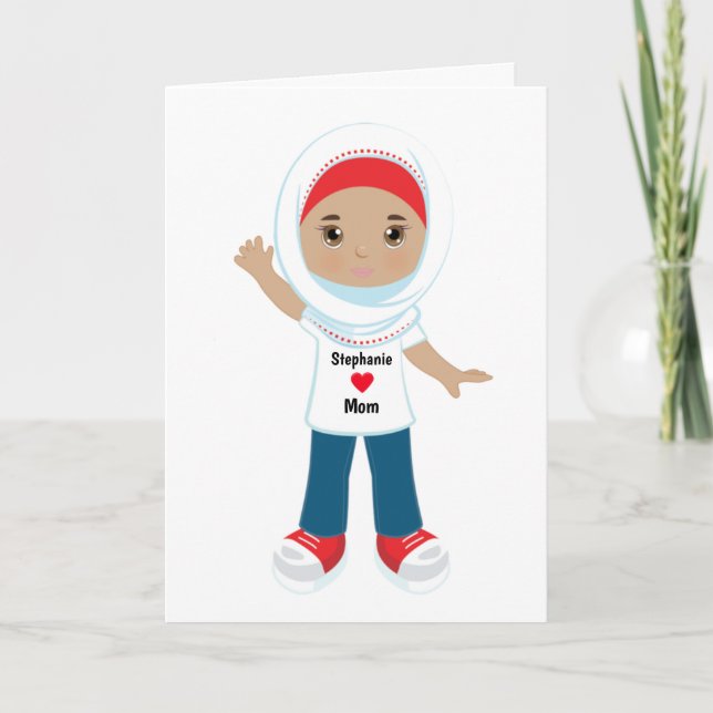 Muslim-flicka Morsdagskort Kort (Framsida)