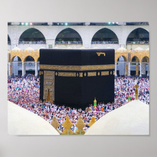 Muslim Hajj Mubarak Heliga Kaaba Mecca Saudiarabie Poster