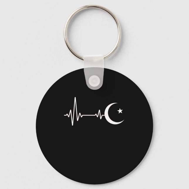Muslim Islam Heartslag Islamic Allah Mecca Hajj Gi Nyckelring (Framsida)