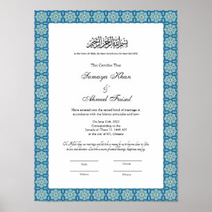 Muslim nikkah-certifikat poster