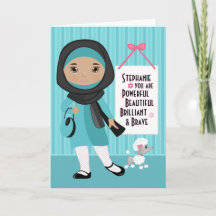 Muslim vacker och modig flicka kort