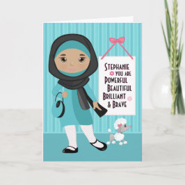 Muslim vacker och modig flicka kort