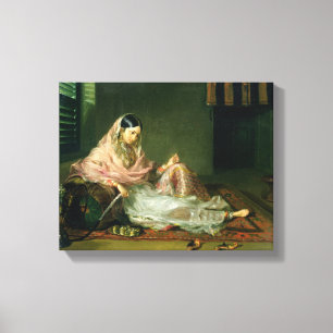 Muslimdam som Reclining, 1789 (olja på kanfas) Canvastryck