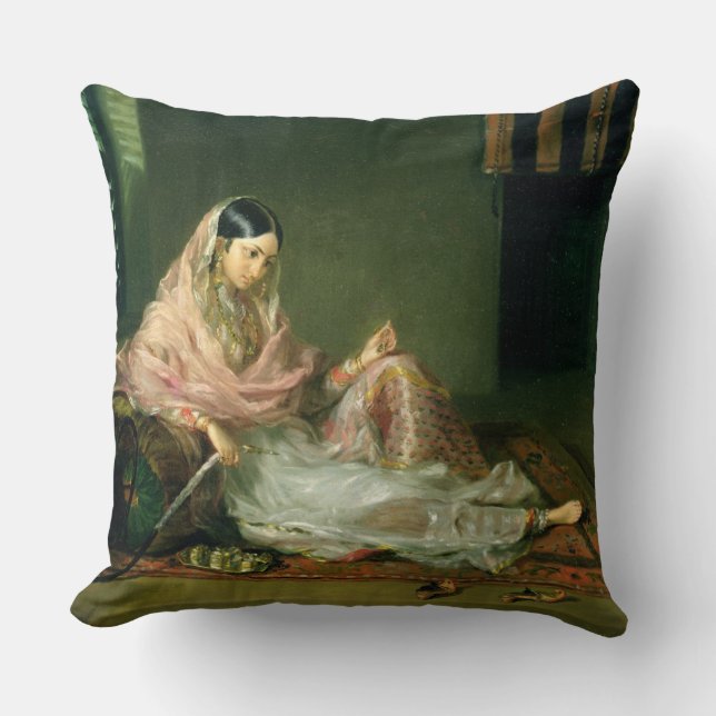 Muslimdam som Reclining, 1789 (olja på kanfas) Kudde (Framsida)
