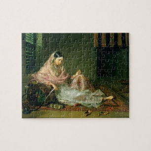 Muslimdam som Reclining, 1789 (olja på kanfas) Pussel