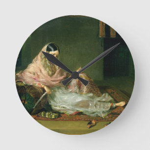 Muslimdam som Reclining, 1789 (olja på kanfas) Rund Klocka