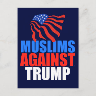 Muslimer mot trump vykort
