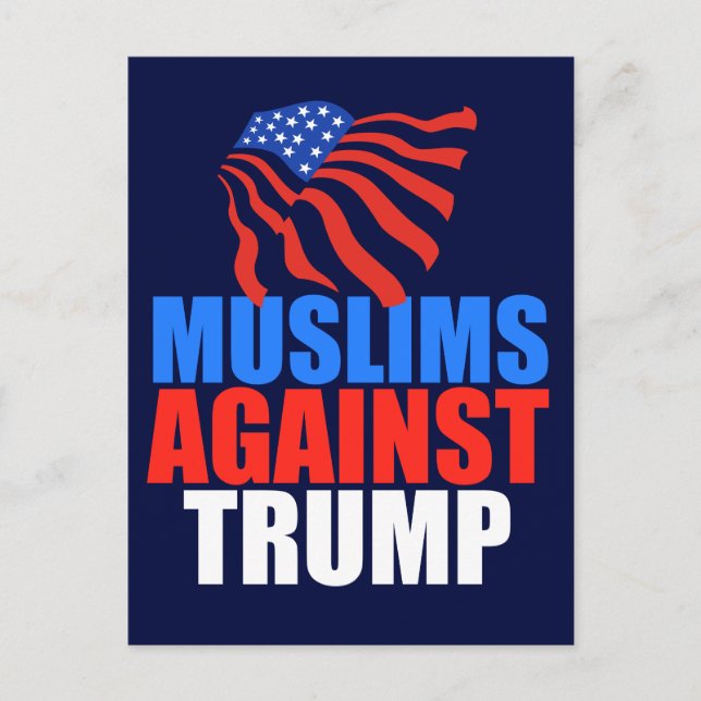 Muslimer mot trump vykort (Framsida)