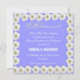 Muslimpojkeblått Aqiqah Inbjudningar