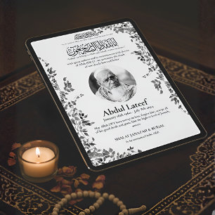 Muslims dödsannons manlig Janaza-bön Inbjudningar