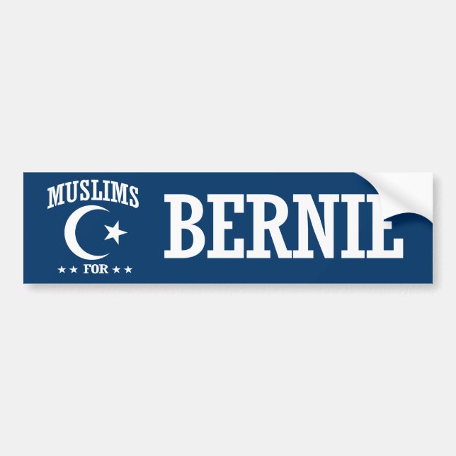 MUSLIMS FÖR BERNIE SLIPMASKINER BILDEKAL (Framsidan)