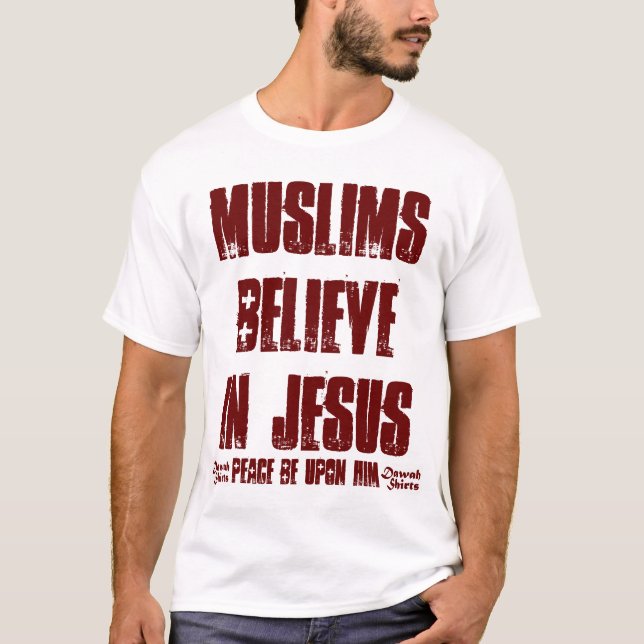 Muslims tror i Jesus (pbuh) T Shirt (Framsida)